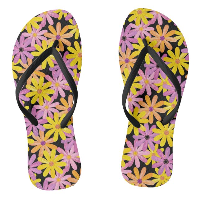 Gerbera flowers pattern, background jandals (Footbed)