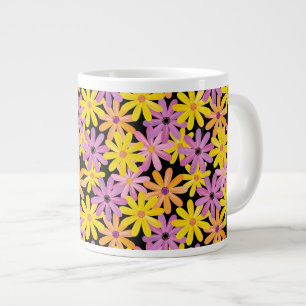 Gerbera flowers pattern, background large coffee mug