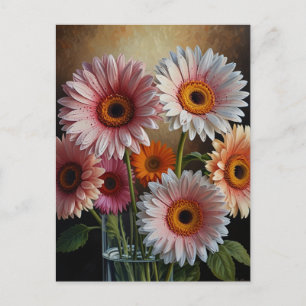 gerbera flowers postcard