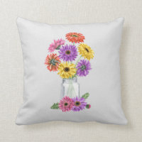 Gerbera Gerber Daisy Watercolor Mason Jar