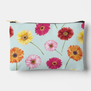 Gerbera,pink,red,orange,yellow accessory pouch