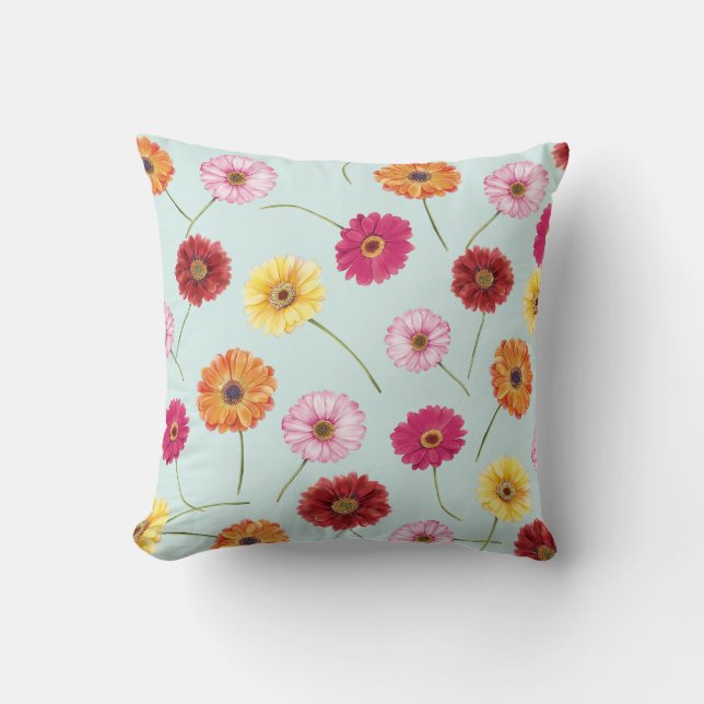 Gerbera,pink,red,orange,yellow  cushion (Front)
