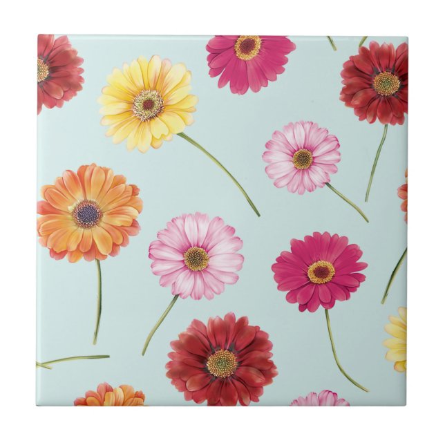 Gerbera,pink,red,orange,yellow  tile (Front)
