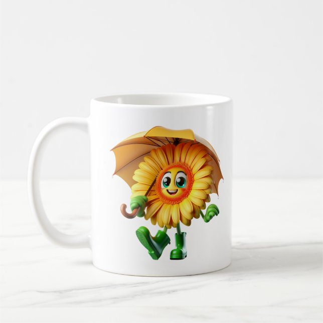Gerbera Under an Umbrella Coffee Mug (Left)