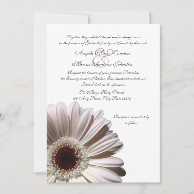 Gerbera Wedding Daisy Invitation (Front)