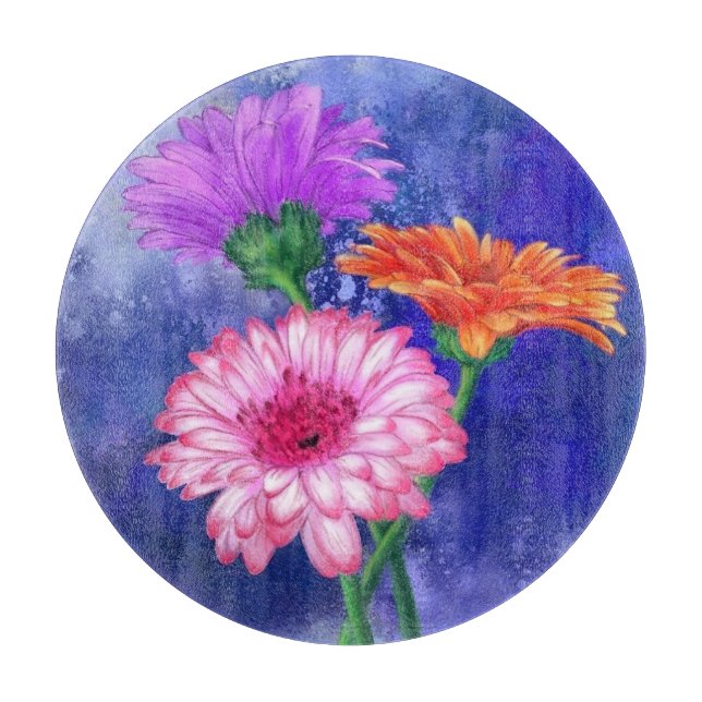 Gerberas Cutting Board Beautiful Flowers (Front)