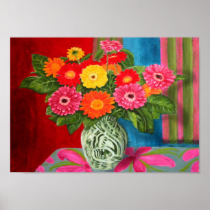 gerberas daisy Bouquet Poster