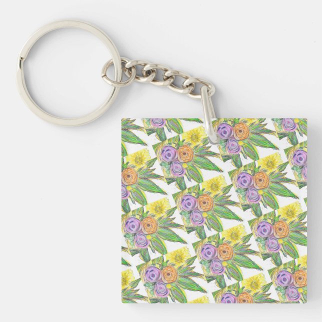 Gerberas Daisy Key Ring (Front)