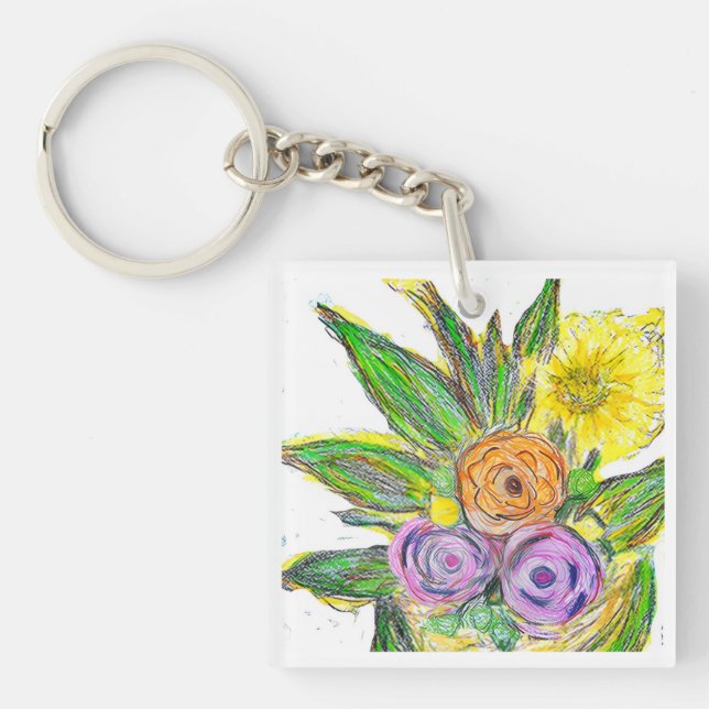 Gerberas Daisy Key Ring (Front)