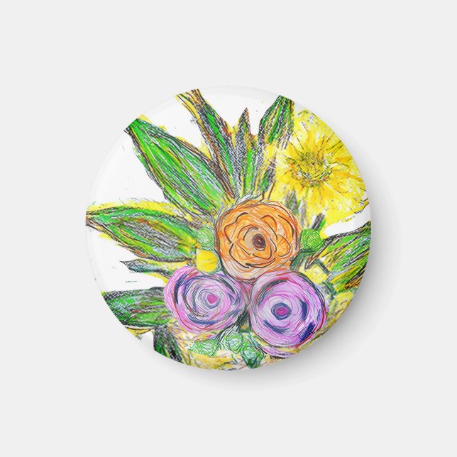 Gerberas Daisy Magnet (Front)