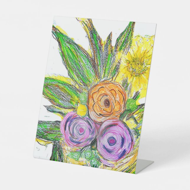 Gerberas Daisy Pedestal Sign (Front)