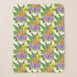 Gerberas Daisy Sherpa Blanket