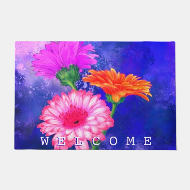 Gerberas Doormat Beautiful Flowers (Front)