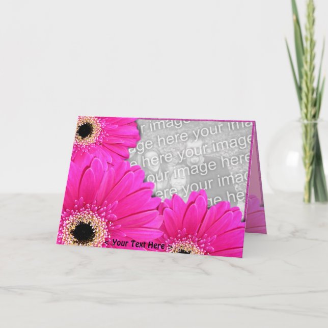 Gerberas Greetings horizontal Holiday Card (Front)