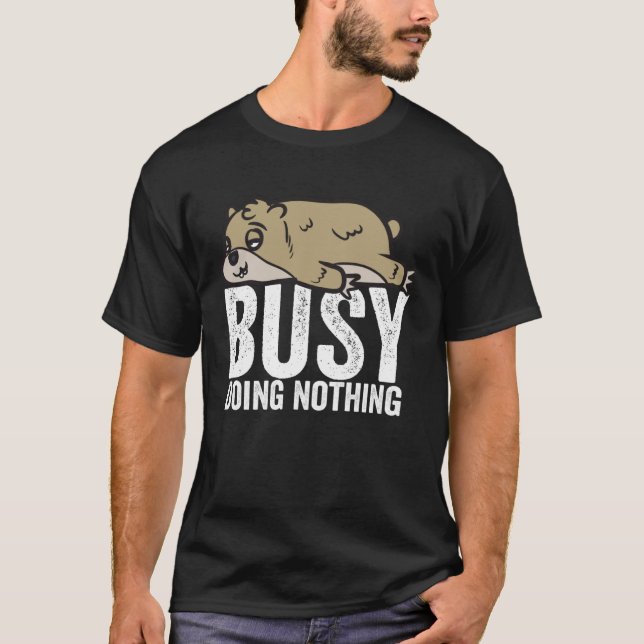 Gerbil Busy Doing Nothing Shirt Lazy Tee Boys Girl (Front)