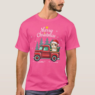 Gerbil Christmas Truck Plaid Funny Xmas Tree T-Shirt