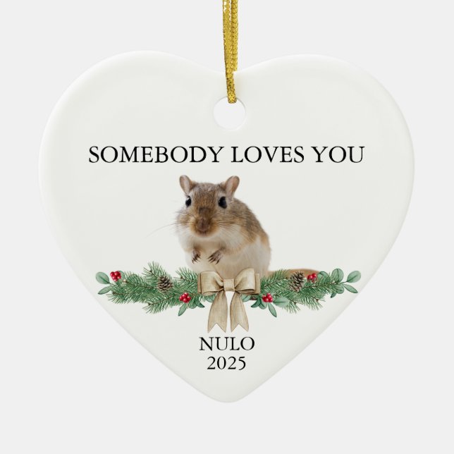 Gerbil Gift Christmas Gerbil Ornament Gerbil Xmas (Front)