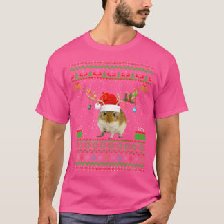 Gerbil Lover Santa Hat Matching Ugly Gerbil Christ T-Shirt