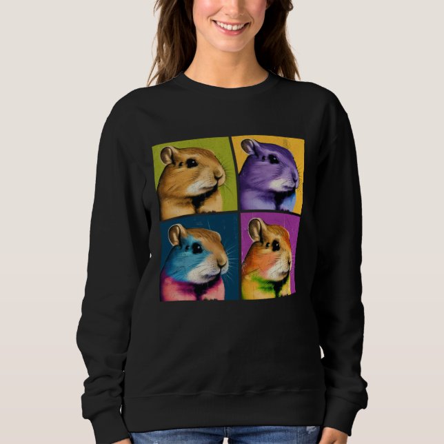 Gerbil Pop Illustration Colorful Animal Women Men Sweatshirt (Front)