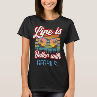 Gerbil  Retro Sunset   With Gerbils T-Shirt
