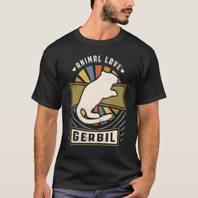 Gerbil Vintage Classic Retro Animal T-Shirt (Front)