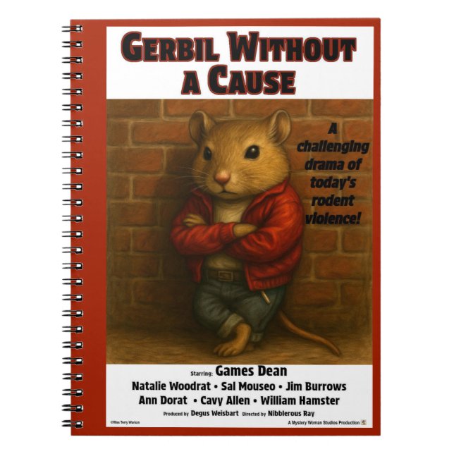 Gerbil Without a Cause Movie Parody Notebook (Front)