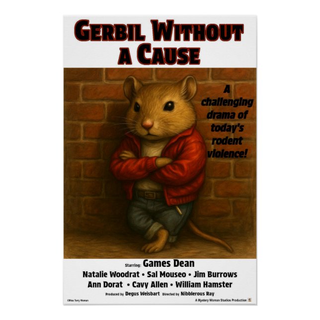 Gerbil Without a Cause Movie Parody Poster (Front)