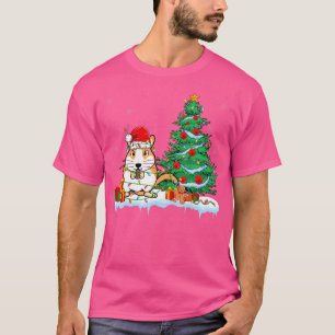 Gerbils Lover Christmas Gerbils Wearing Santa Hat  T-Shirt