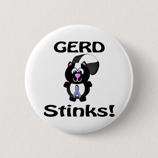 GERD Stinks Skunk Awareness Design 6 Cm Round Badge (Front)