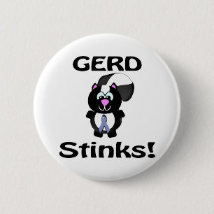 GERD Stinks Skunk Awareness Design 6 Cm Round Badge