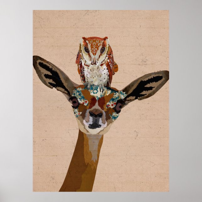 GERENUK &   OWL POSTER (Front)