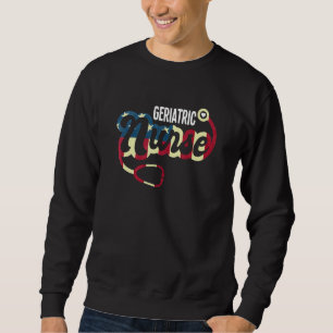 Geriatric Nurse American flag USA Stethoscope Gero Sweatshirt