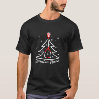 Geriatric Nurse Christmas Tree Stethoscope Xmas Me T-Shirt