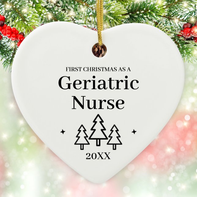 Geriatric Nurse New Job Christmas Ceramic Tree Decoration (Geriatric Nurse New Job Christmas Ceramic Ornament
)