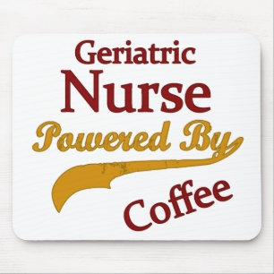 Geriatric Nurse Powered By Coffee Mouse Pad