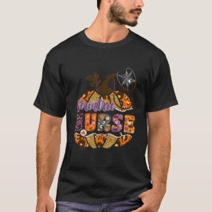 Geriatric Nurse Stethoscope Leopard Halloween Pump T-Shirt