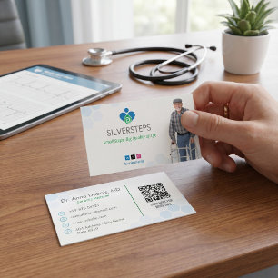 Geriatric Recovery   White Blue Business Card