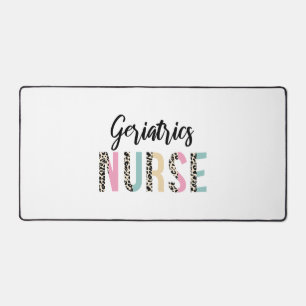 Geriatrics Nurse Cute Leopard Design - Funny Gift  Desk Mat