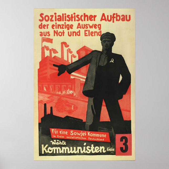 German 1920s KPD Election Poster Socialist (Front)