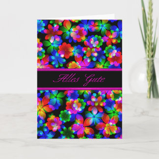 German 3D Flowers Birthday Card- Blank Card