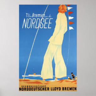 German advertisement poster Via Bremen to the