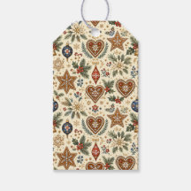German Alpine Folk Christmas Gift Tags