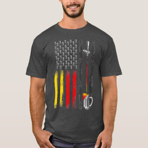 German American Flag, Draught Beer, German Beer  - T-Shirt