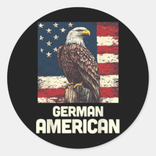 German American Flag Patriotic Usa Political Party Classic Round Sticker