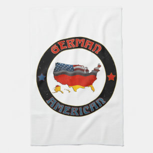 German American Flags Kitchen Towels