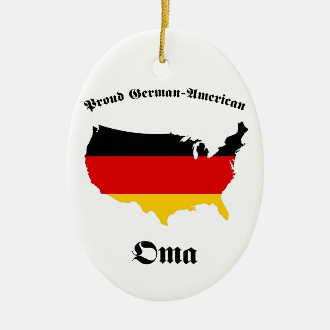 German American Oma - Granny - Grandmother Ceramic Tree Decoration (Front)