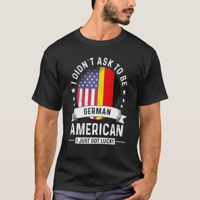 German American Patriot Grown Humour Flag T-Shirt (Front)