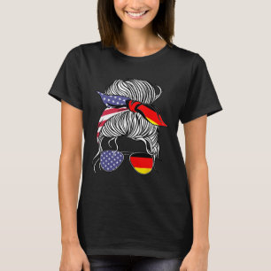 German American Patriot Grown Proud Women Girl Fla T-Shirt