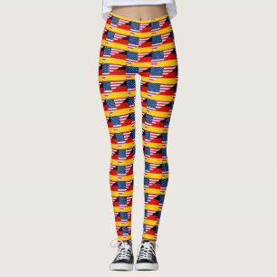 German American Pride US Germany Flag Leggings