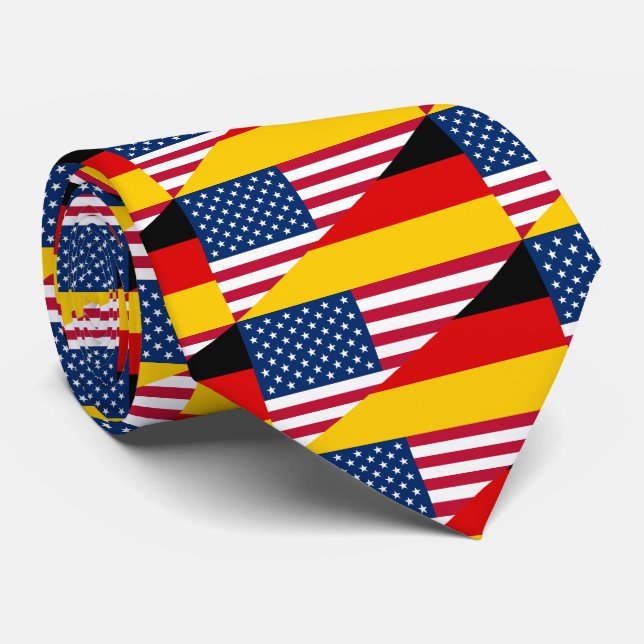 German American Pride US Germany Flag Tie (Rolled)